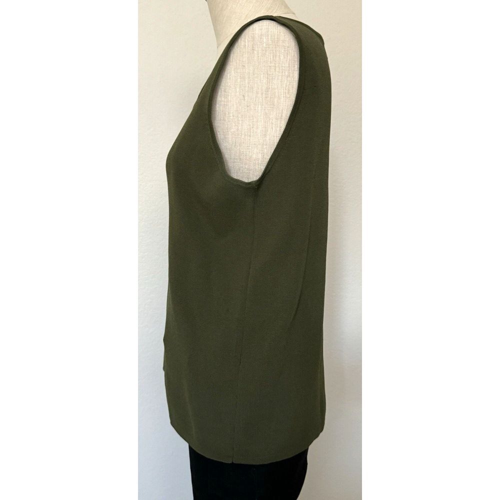 Drapers & Damons Sleeveless Top Women Large Olive Green Scoop Neck‎ Shirt - Picture 11 of 13